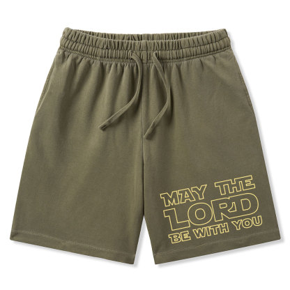May The Lord Be With You Christian Washed Shorts