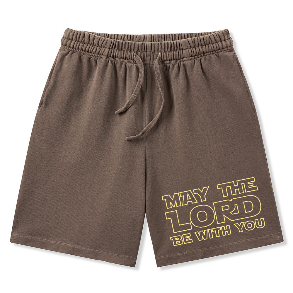 May The Lord Be With You Christian Washed Shorts