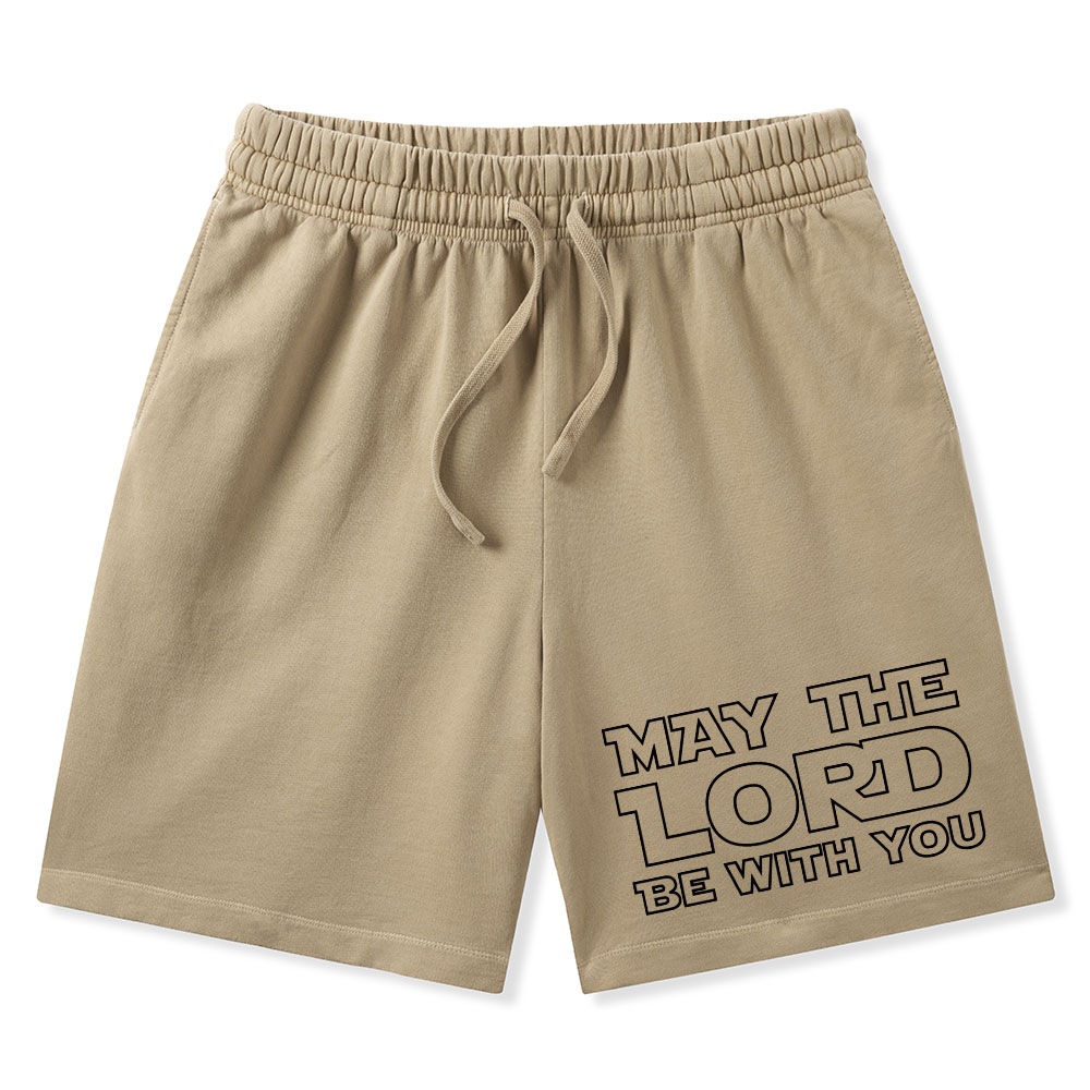 May The Lord Be With You Christian Washed Shorts