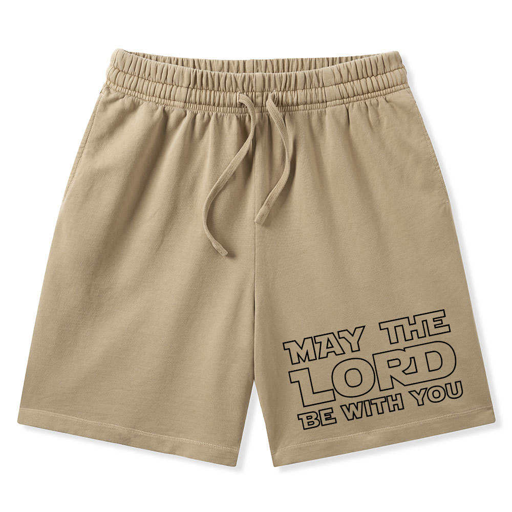 May The Lord Be With You Christian Washed Shorts