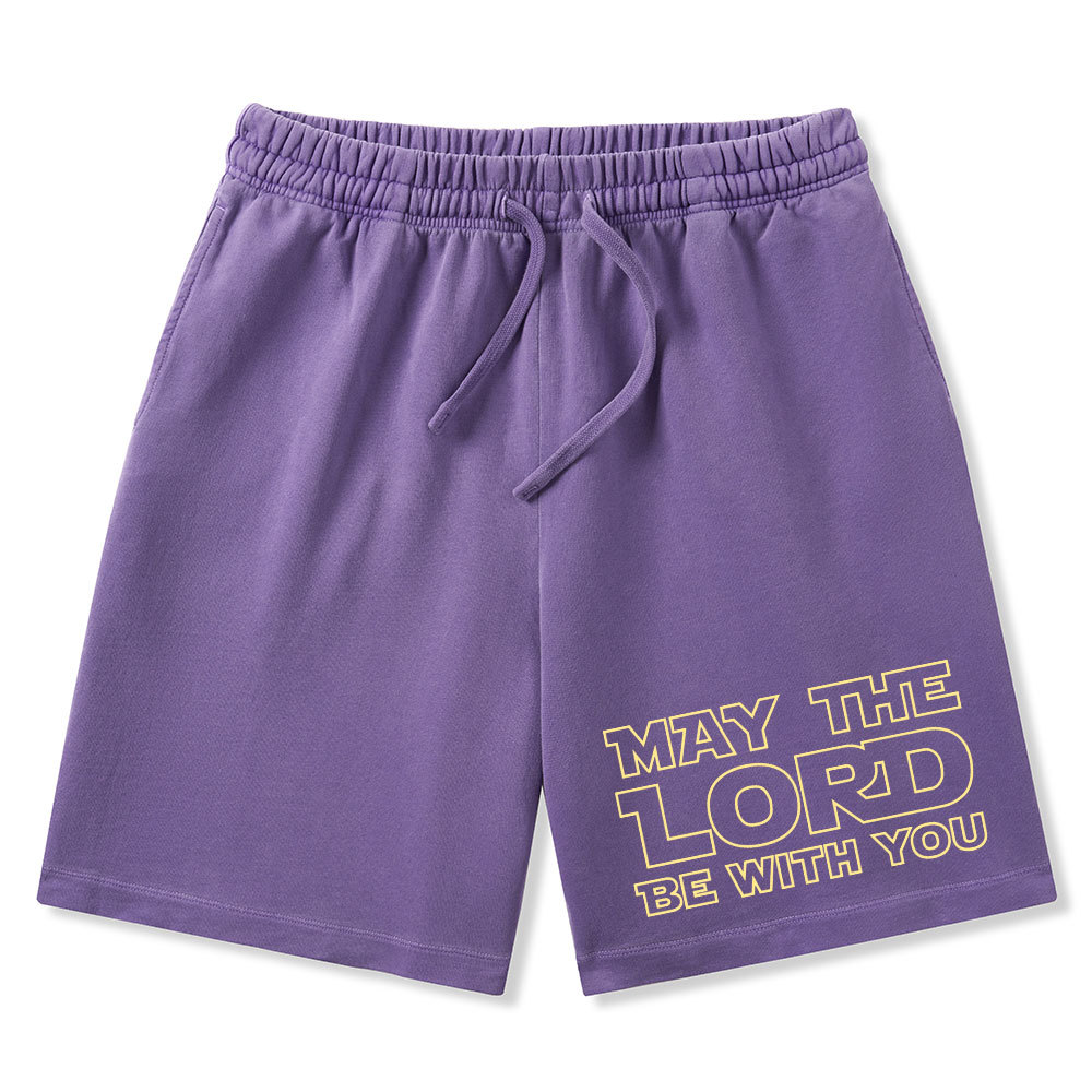 May The Lord Be With You Christian Washed Shorts