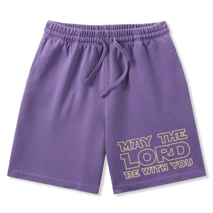 May The Lord Be With You Christian Washed Shorts