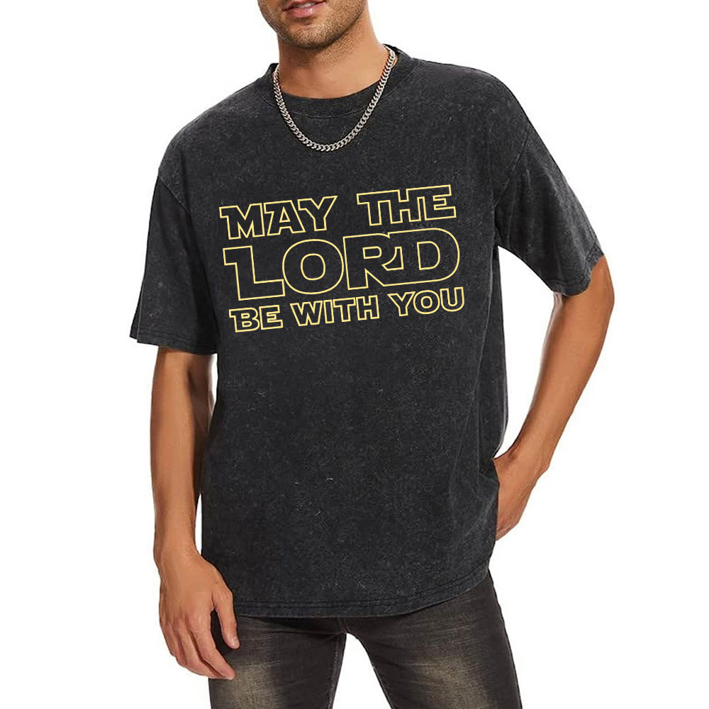 May The Lord Be With You Christian Washed T-Shirt