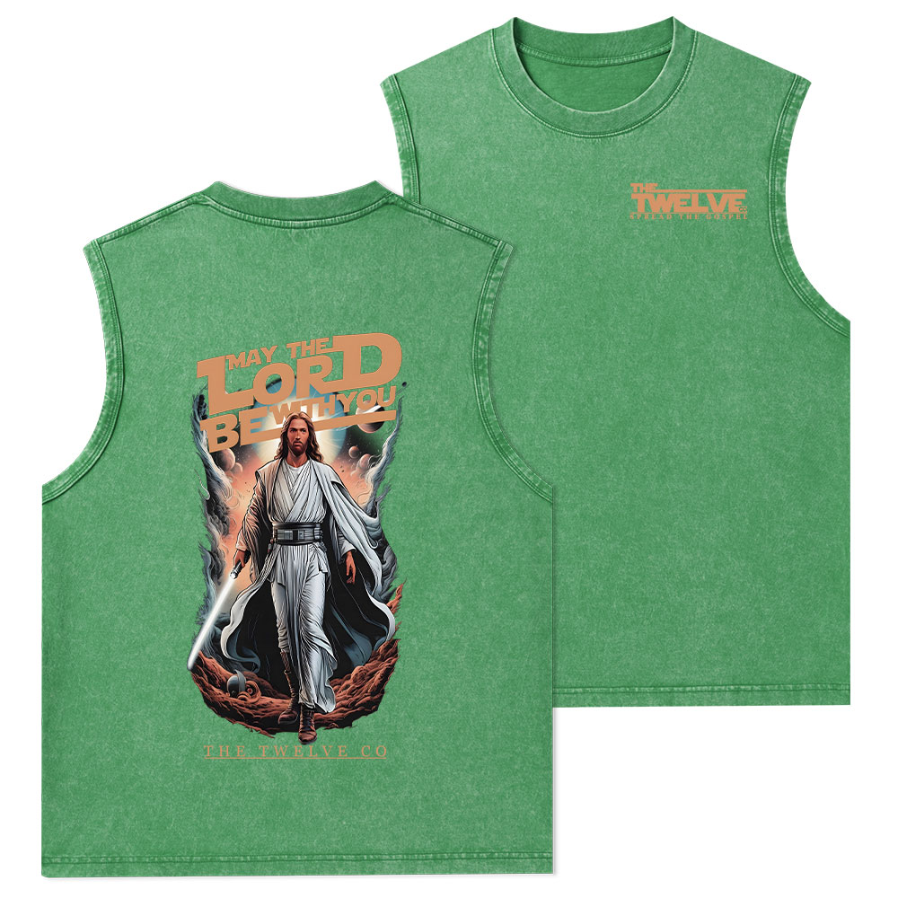 May The Lord Be With You Christian Washed Tank Top