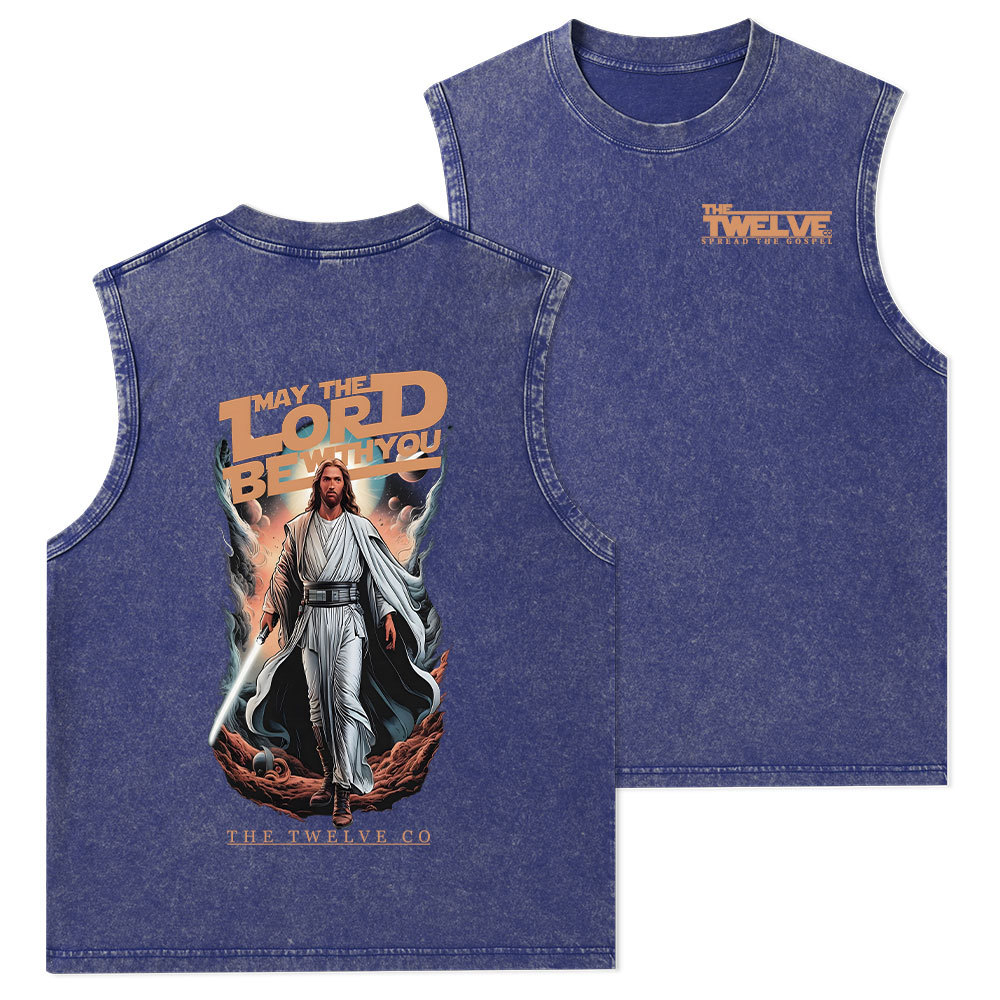 May The Lord Be With You Christian Washed Tank Top