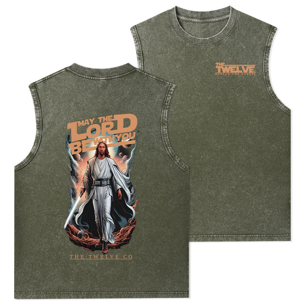 May The Lord Be With You Christian Washed Tank Top