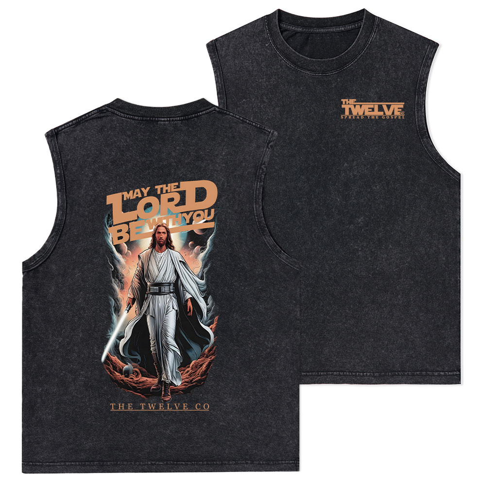 May The Lord Be With You Christian Washed Tank Top