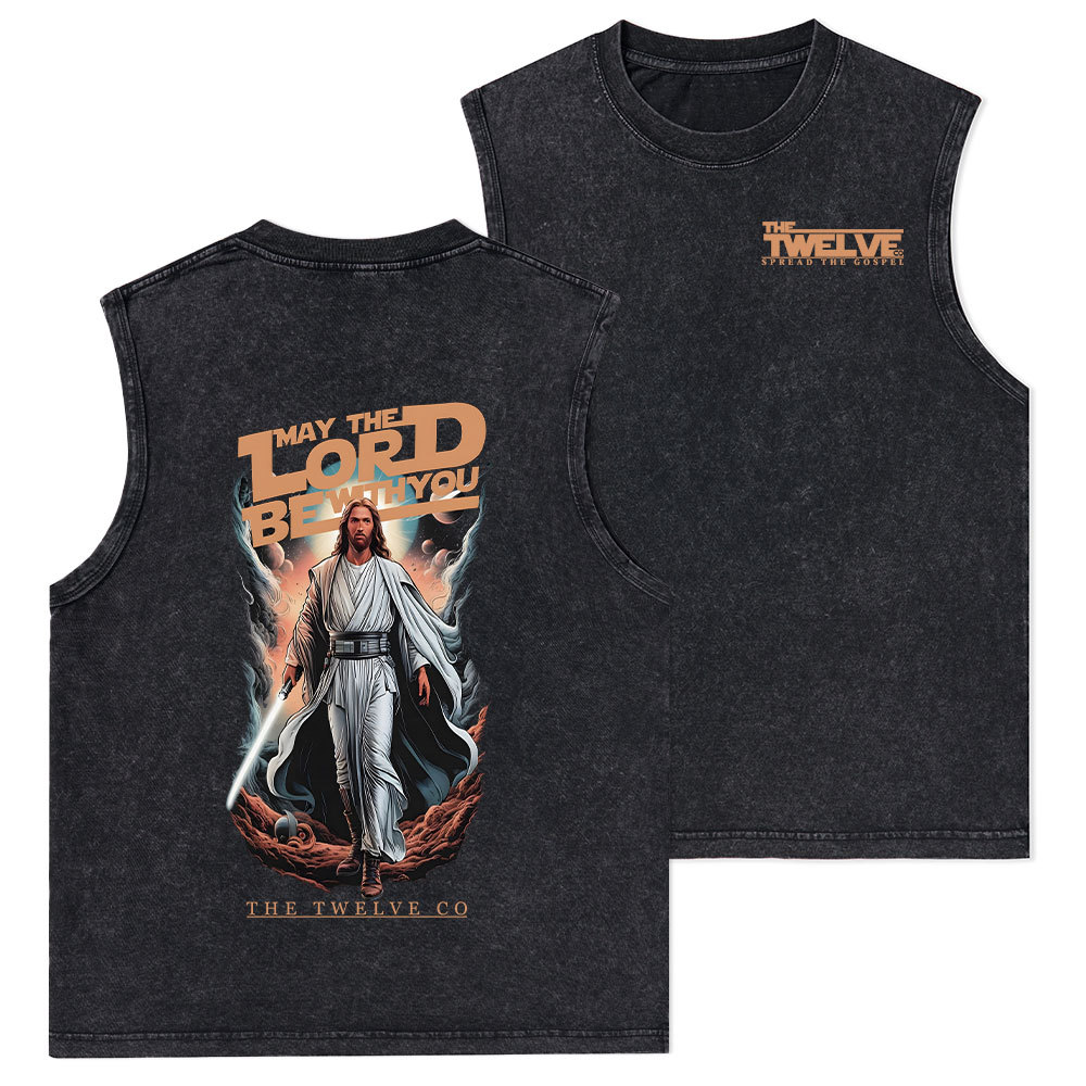 May The Lord Be With You Christian Washed Tank Top