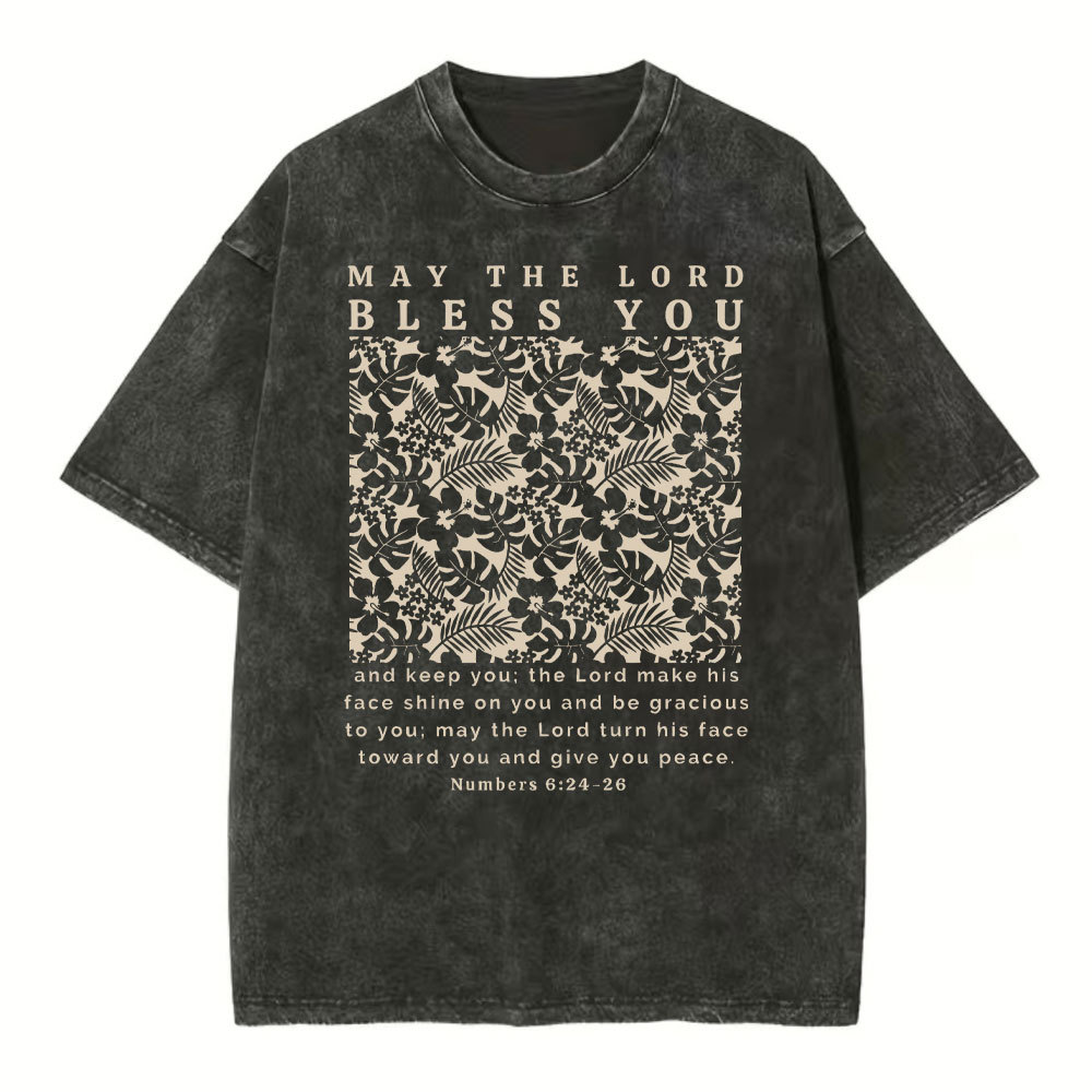 May The Lord Blessed You Chrsitian Washed T-Shirt