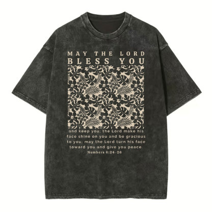 May The Lord Blessed You Chrsitian Washed T-Shirt