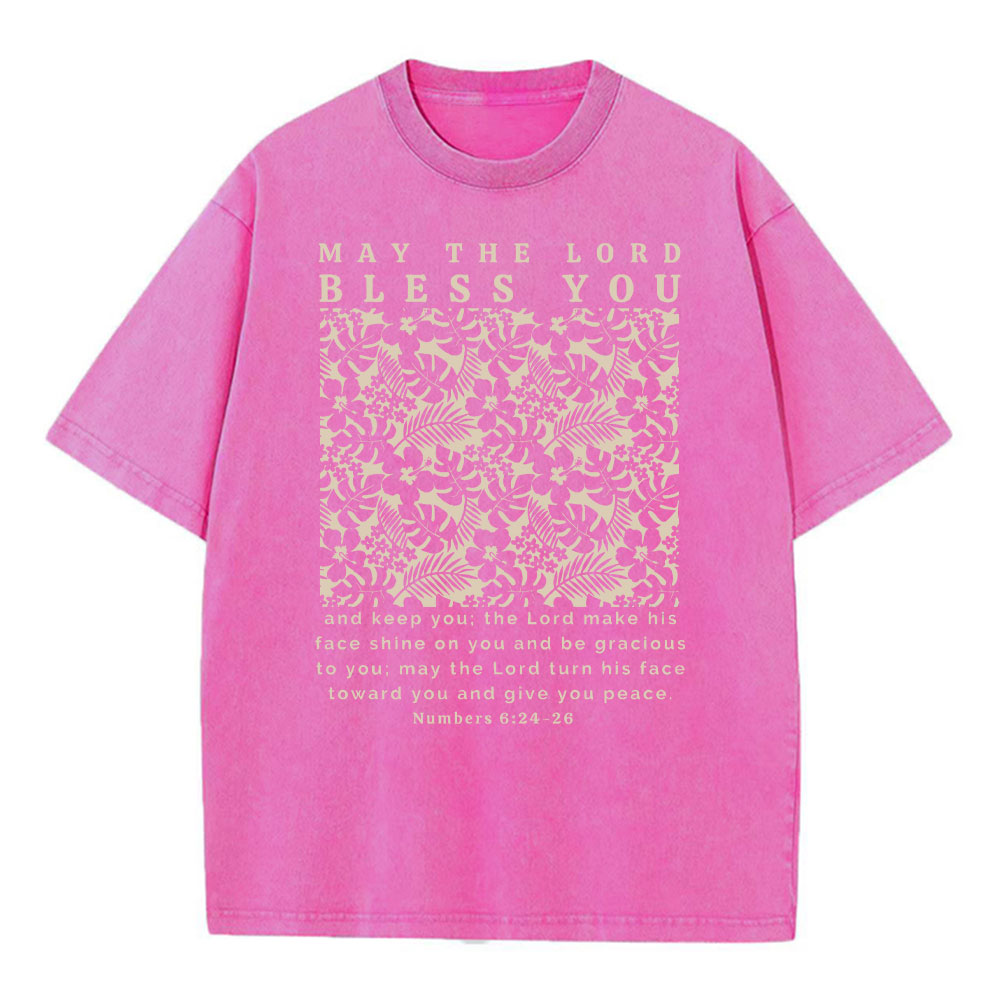 May The Lord Blessed You Chrsitian Washed T-Shirt