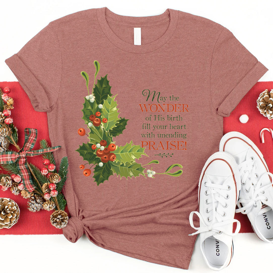 May The Wonder Of His Birth Fill Your Heart With Unending Christian T-Shirt