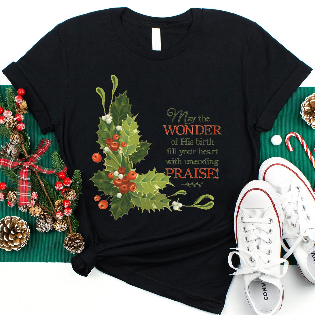 May The Wonder Of His Birth Fill Your Heart With Unending Christian T-Shirt