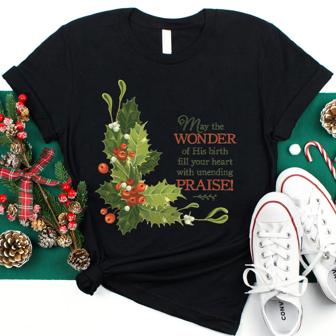 May The Wonder Of His Birth Fill Your Heart With Unending Christian T-Shirt