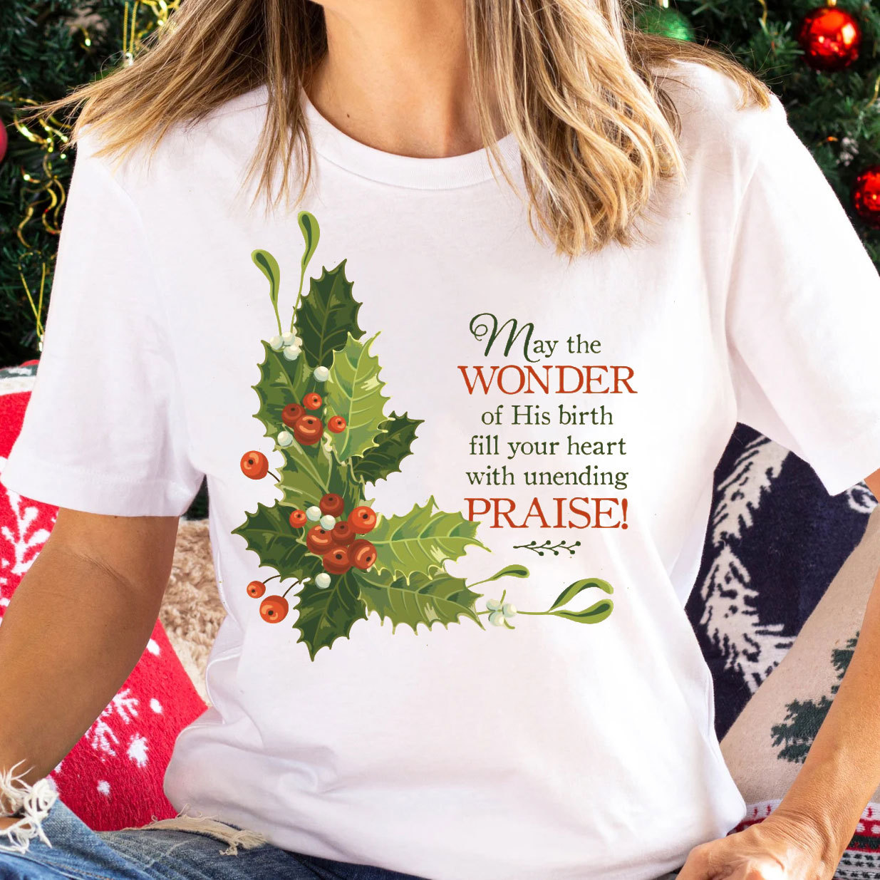 May The Wonder Of His Birth Fill Your Heart With Unending Christian T-Shirt
