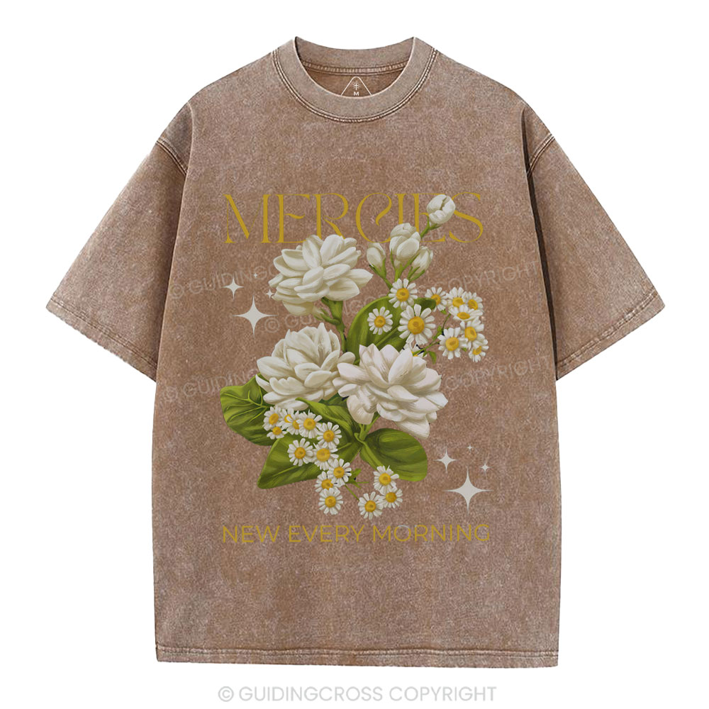 Mercies New Every Moring Christian Washed T-Shirt