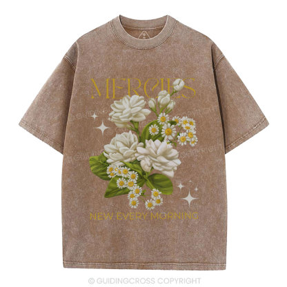 Mercies New Every Moring Christian Washed T-Shirt