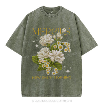 Mercies New Every Moring Christian Washed T-Shirt