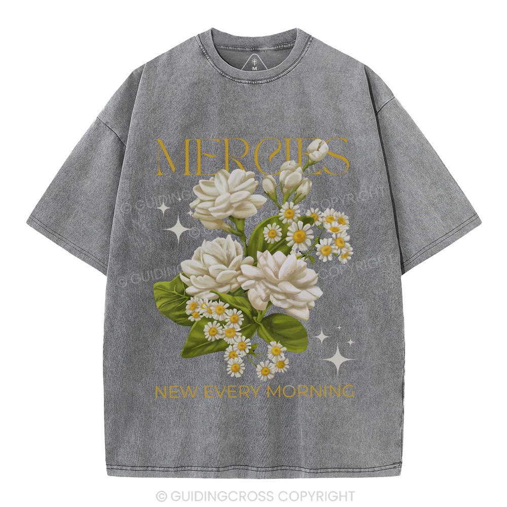 Mercies New Every Moring Christian Washed T-Shirt