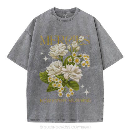 Mercies New Every Moring Christian Washed T-Shirt