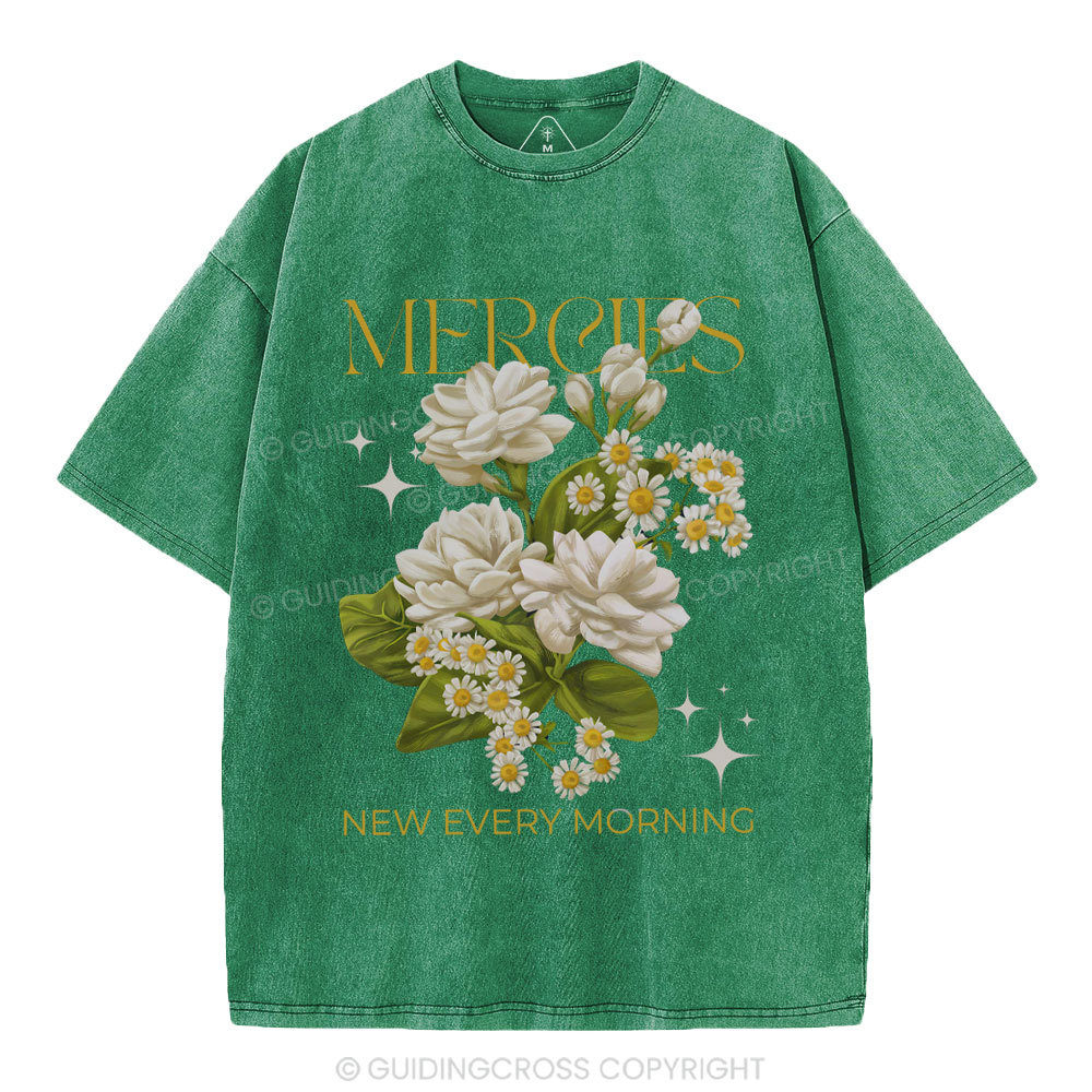 Mercies New Every Moring Christian Washed T-Shirt