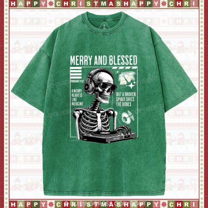 Merry And Blessed Christian Chistmas Washed T-Shirt