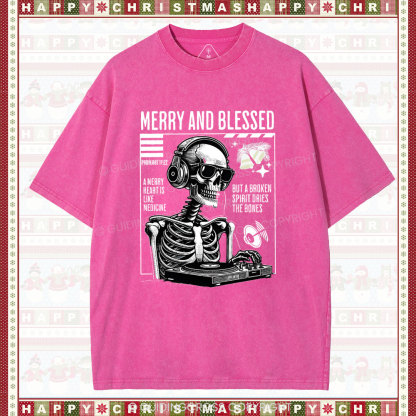 Merry And Blessed Christian Chistmas Washed T-Shirt