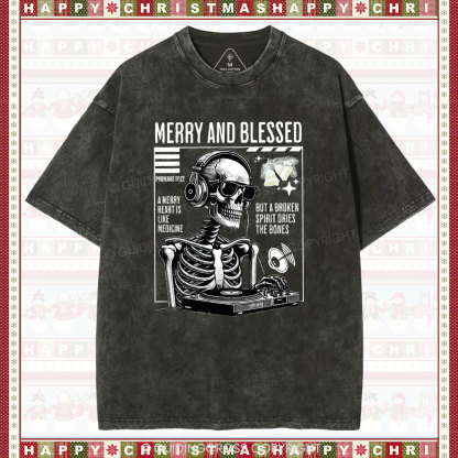 Merry And Blessed Christian Chistmas Washed T-Shirt