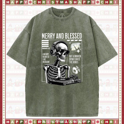 Merry And Blessed Christian Chistmas Washed T-Shirt