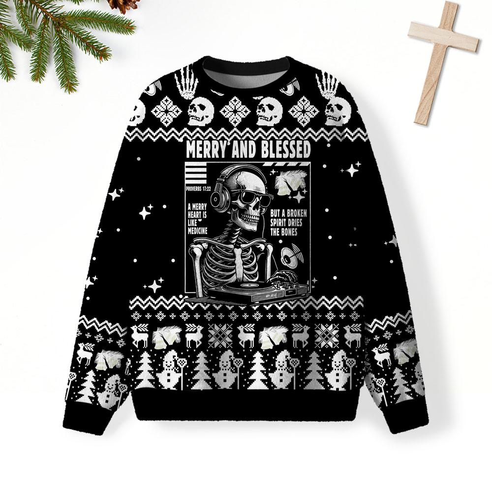 Merry And Blessed Christian Lightweight Sweater
