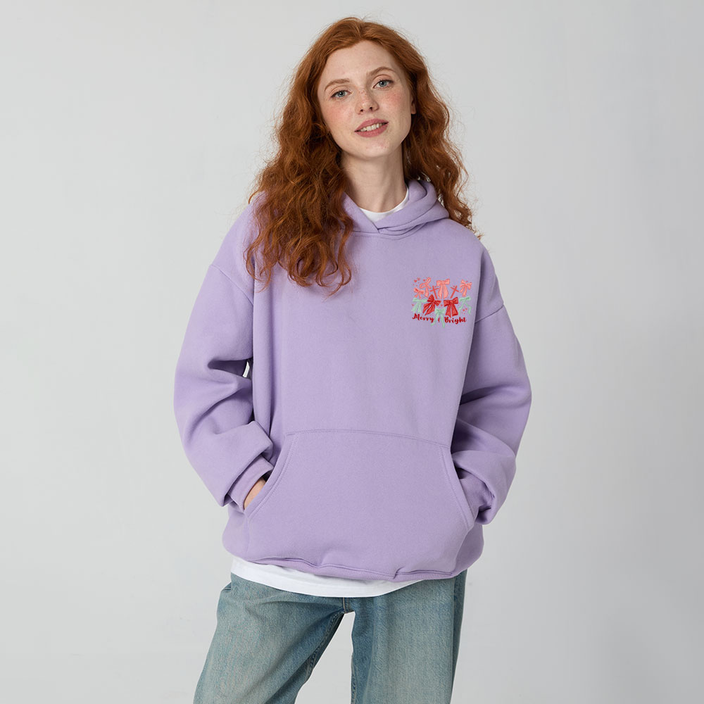 Merry And Bright Christmas Christian Fleece Hoodie Set