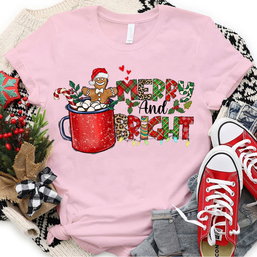Merry And Bright Christmas Christian T-Shirt