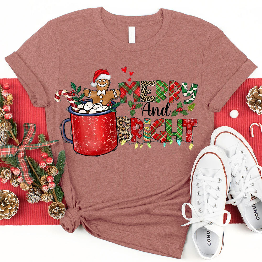 Merry And Bright Christmas Christian T-Shirt