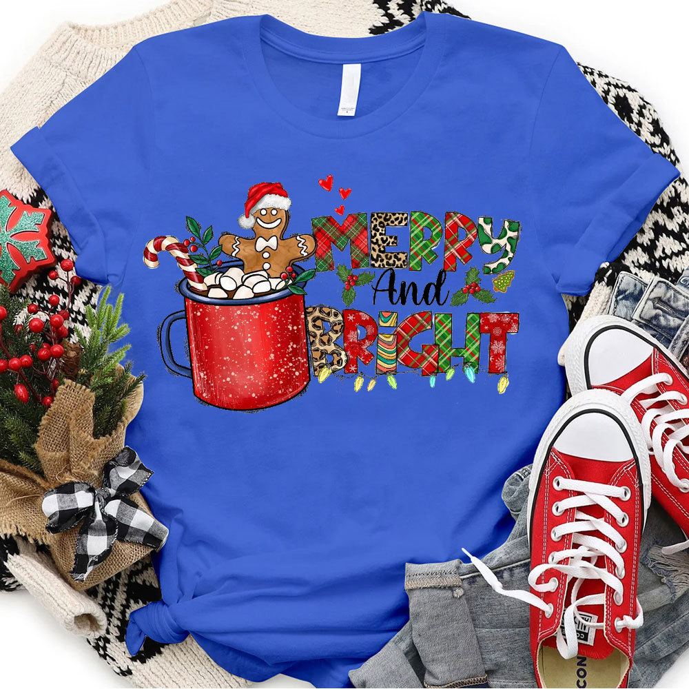 Merry And Bright Christmas Christian T-Shirt
