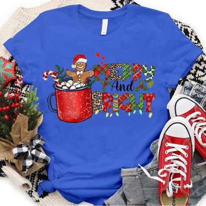 Merry And Bright Christmas Christian T-Shirt