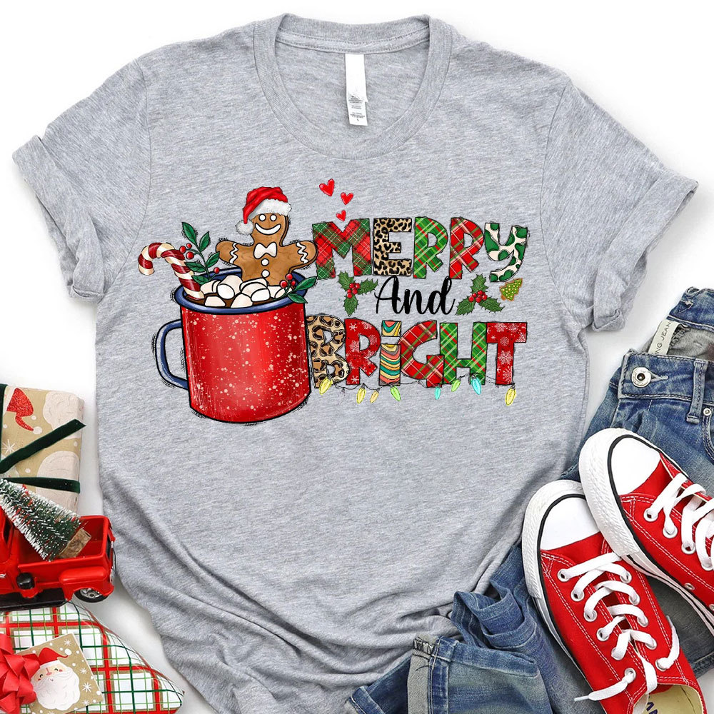 Merry And Bright Christmas Christian T-Shirt