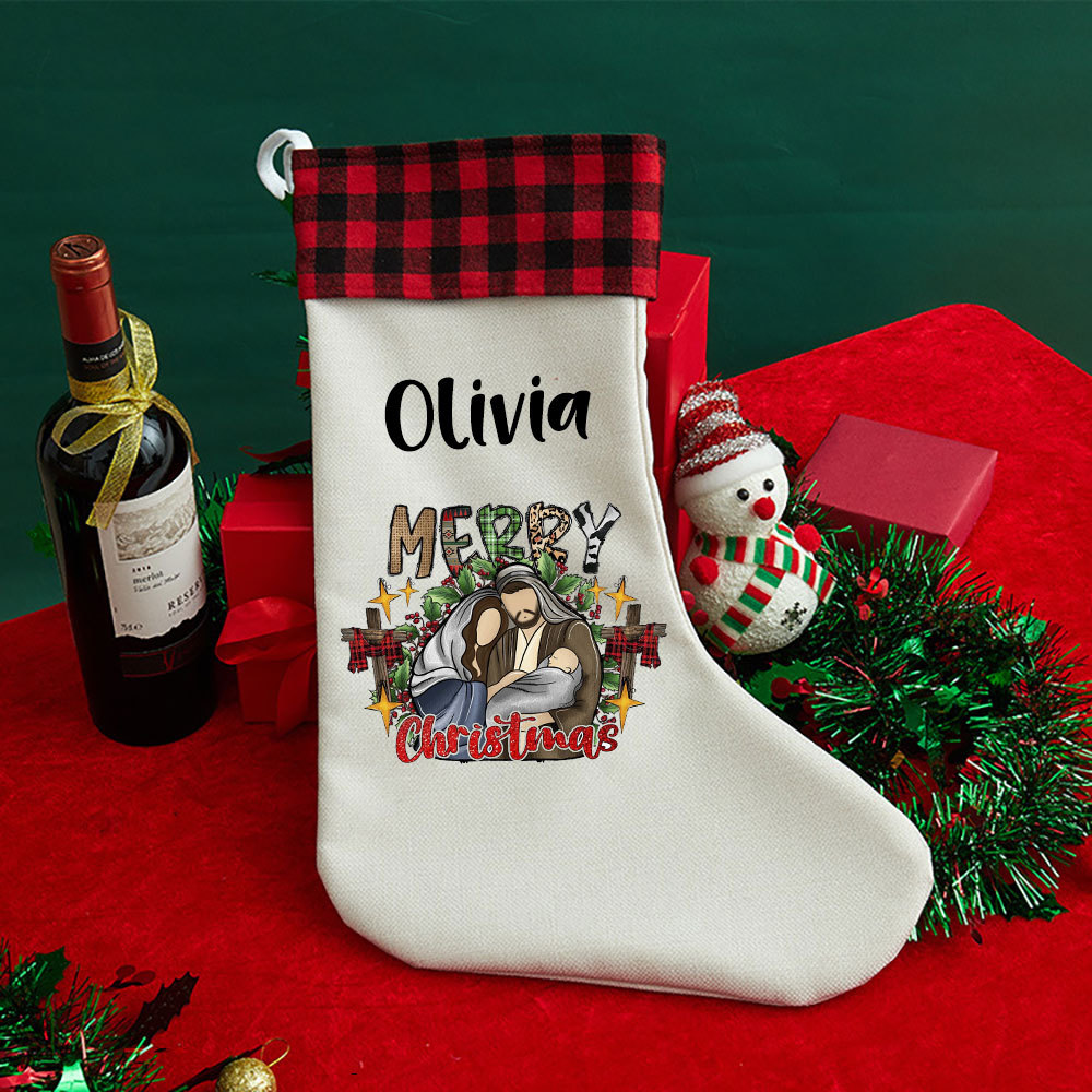 Merry Christmas Christian Christmas Stocking