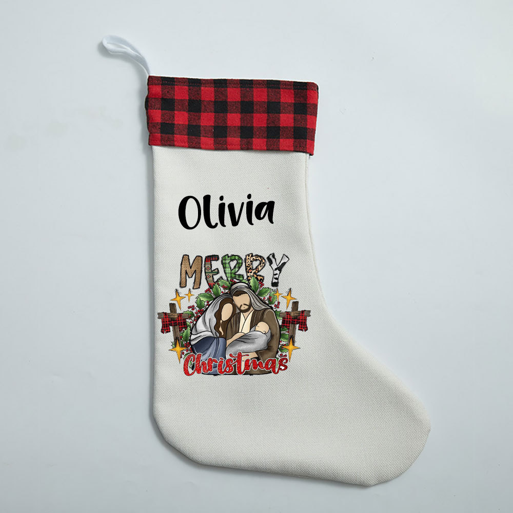 Merry Christmas Christian Christmas Stocking