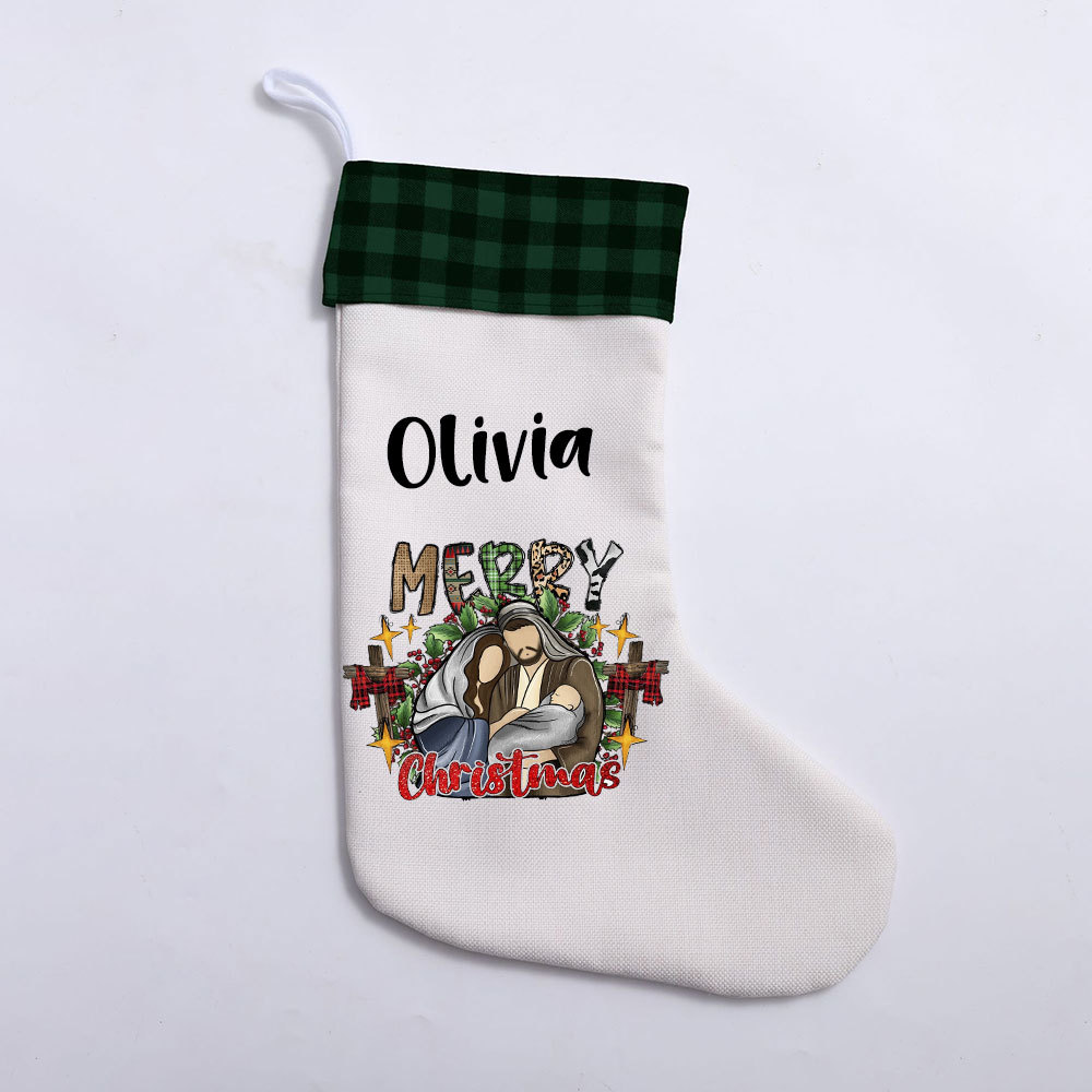 Merry Christmas Christian Christmas Stocking