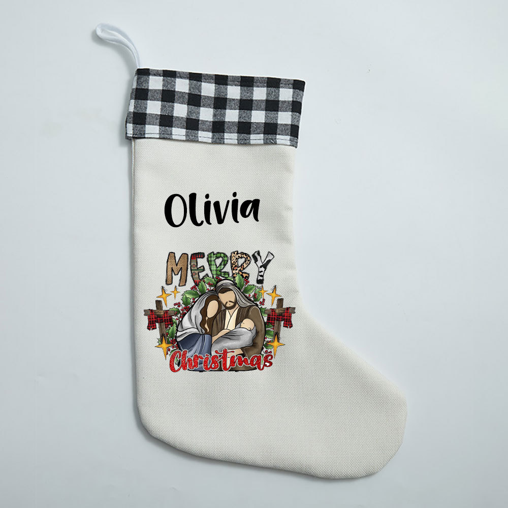 Merry Christmas Christian Christmas Stocking