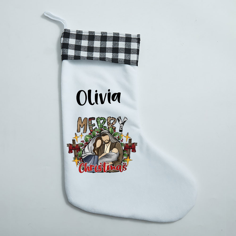 Merry Christmas Christian Christmas Stocking