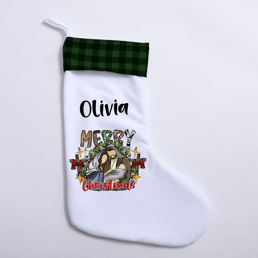 Merry Christmas Christian Christmas Stocking