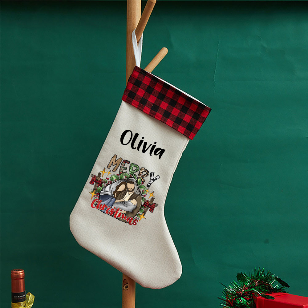 Merry Christmas Christian Christmas Stocking