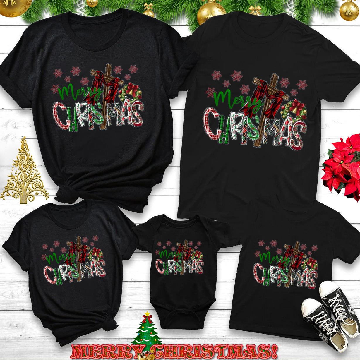 Merry Christmas Christian Family Matching Shirts