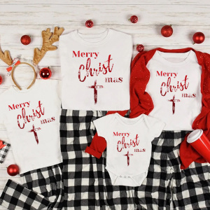 Image of Merry Christmas Christian Family Matching Shirts