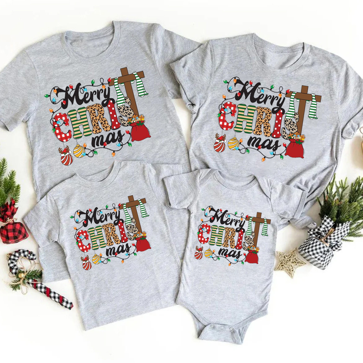 Personalized Merry Christmas Christian Family Matching Shirts
