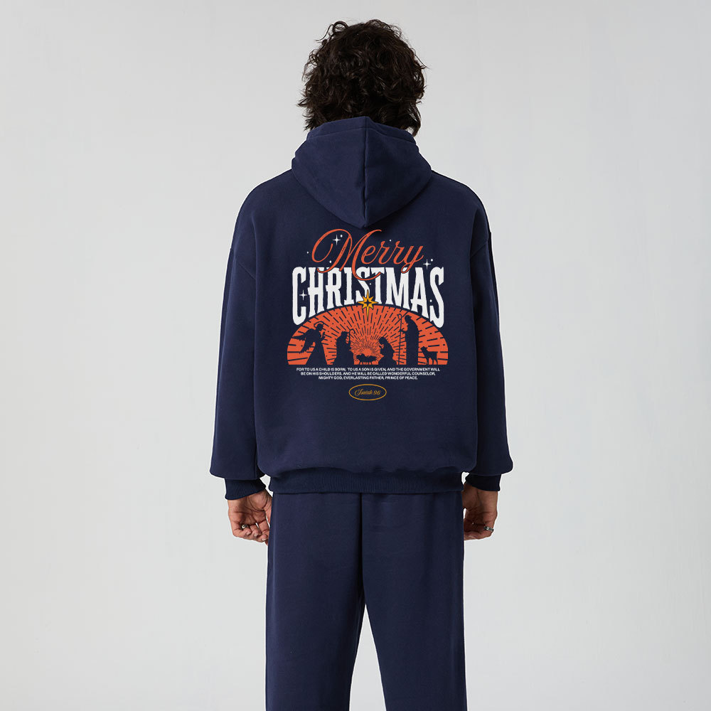 Merry Christmas Christian Fleece Hoodie Set