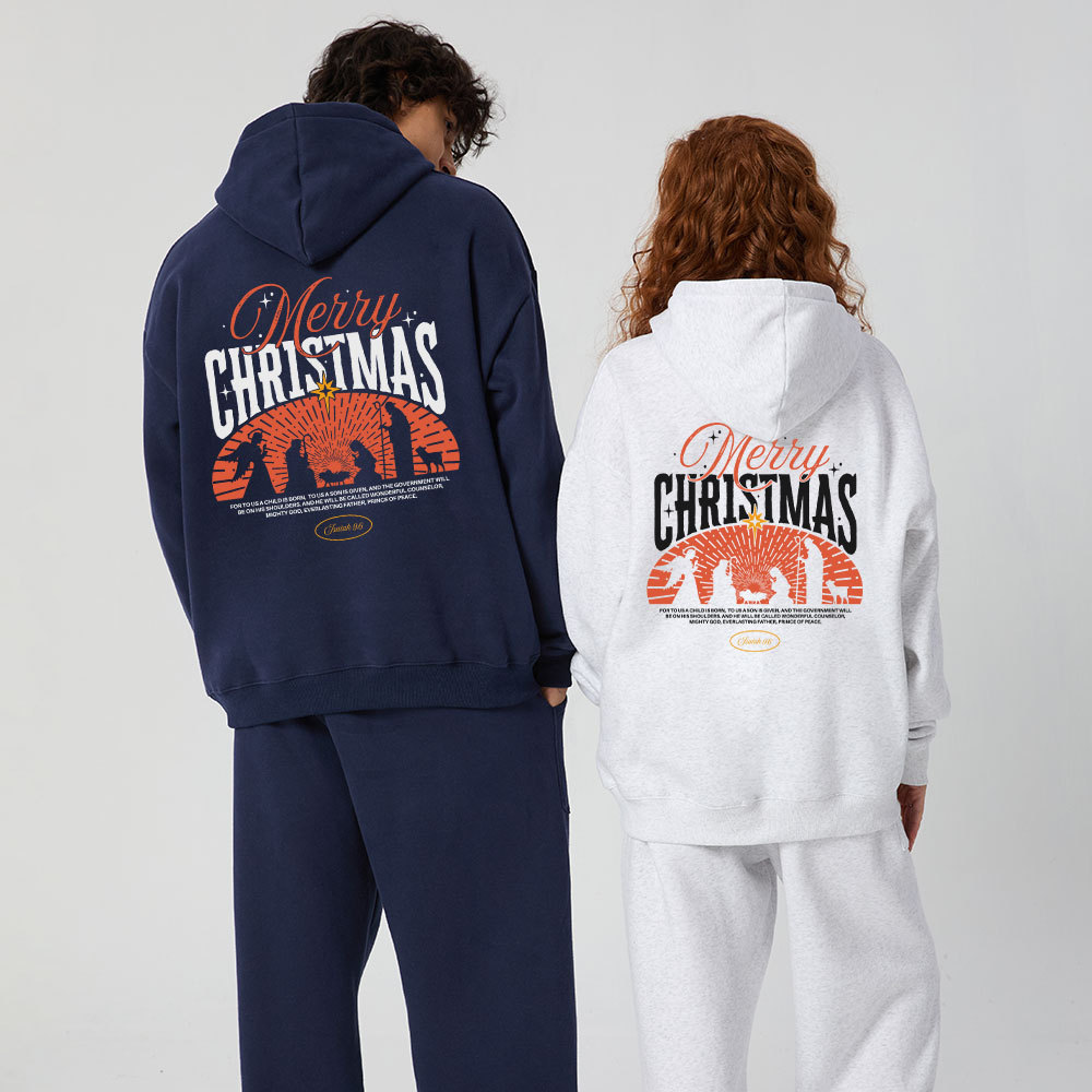 Merry Christmas Christian Fleece Hoodie Set