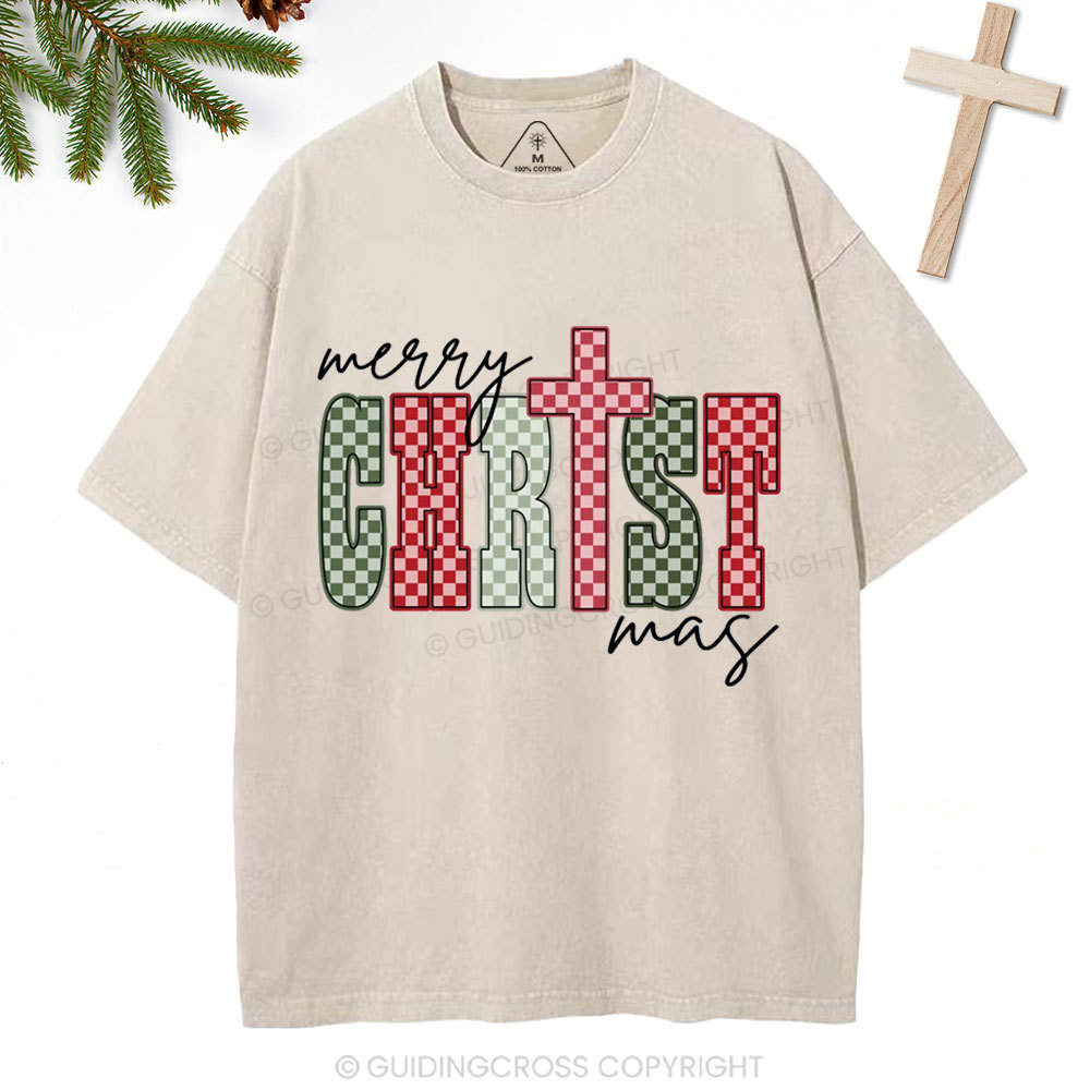 Merry Christmas Christian Washed T-Shirt