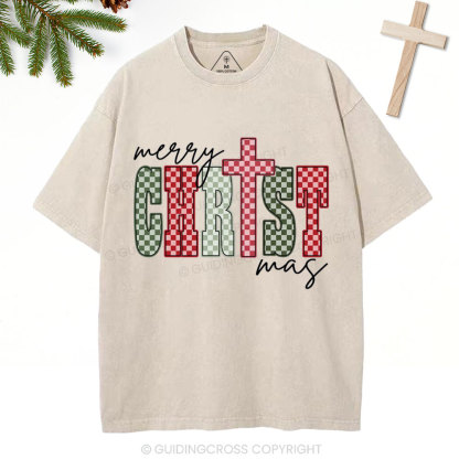 Merry Christmas Christian Washed T-Shirt